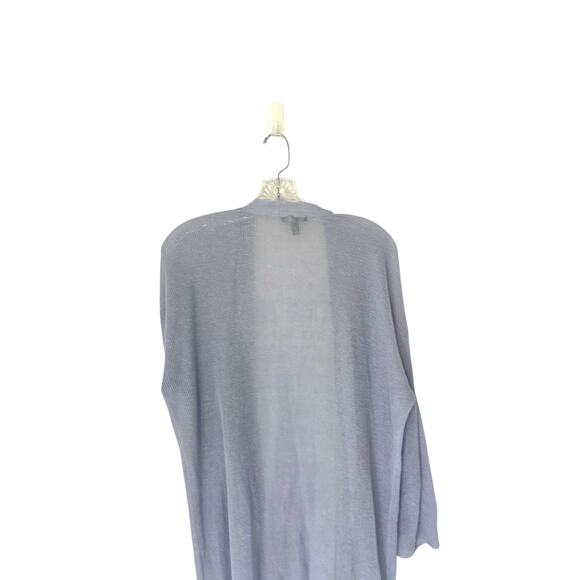 Eileen Fisher Cardigan Blue Basic Cable Knit Lightweight Open Front Duster Small - Picture 8 of 11